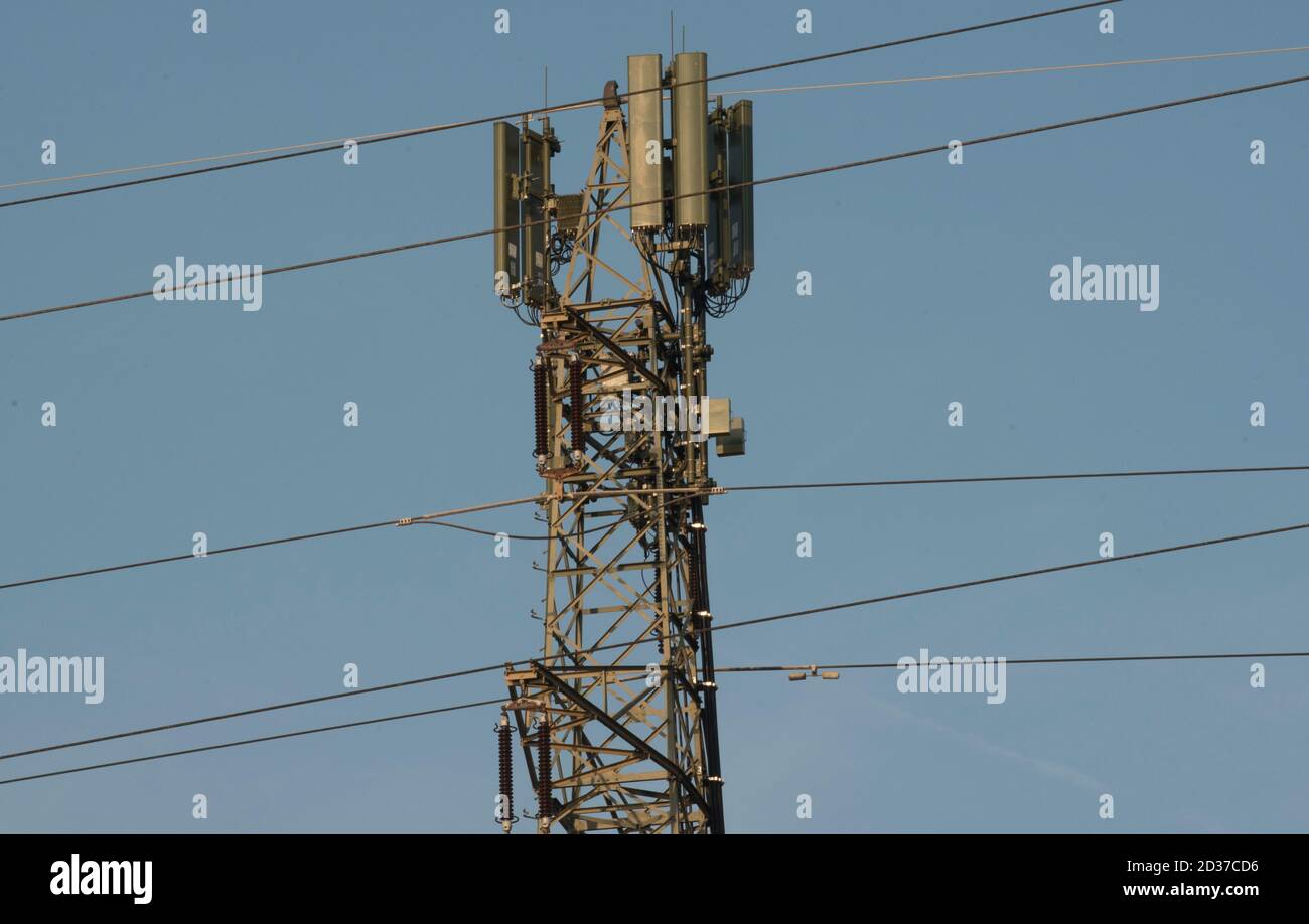 cell tower and antennas in a mobile or cellular network Stock Photo Alamy