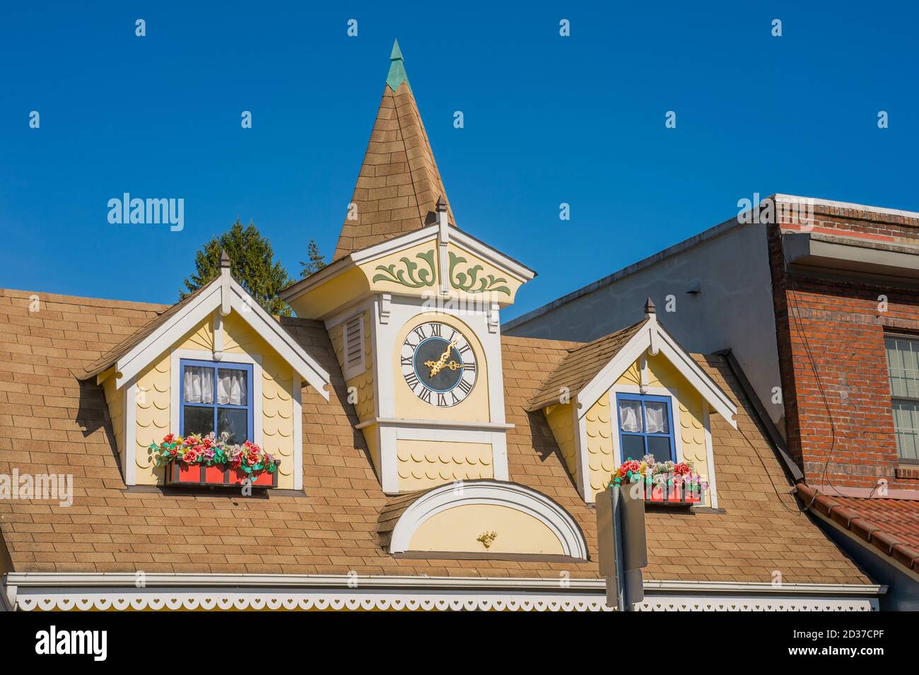 Detail of senior citizen center in historic Poulsbo in Washington State
