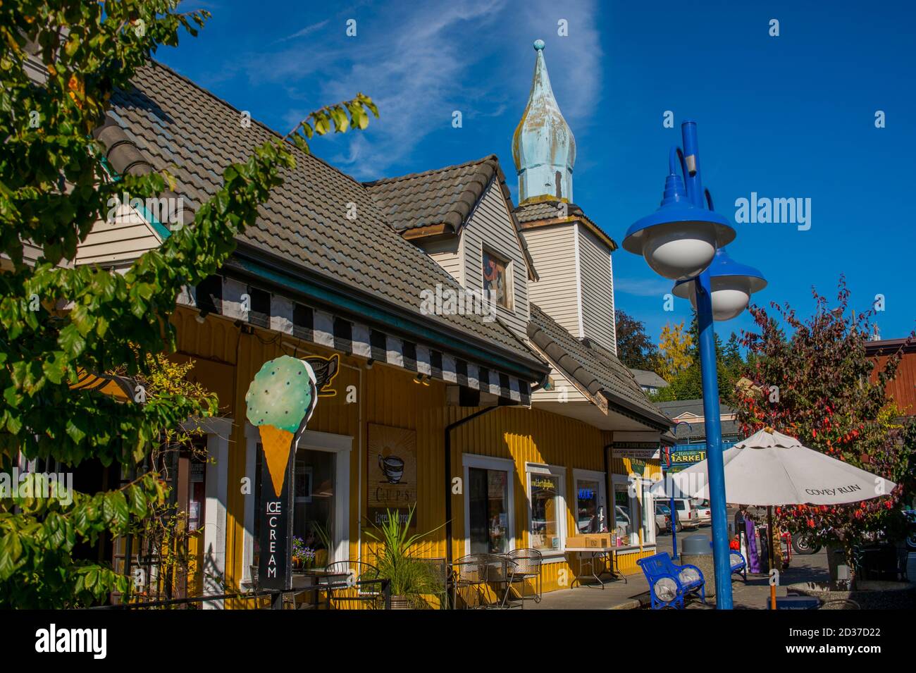 Street scene in historic Poulsbo in Washington State, USA Stock Photo ...