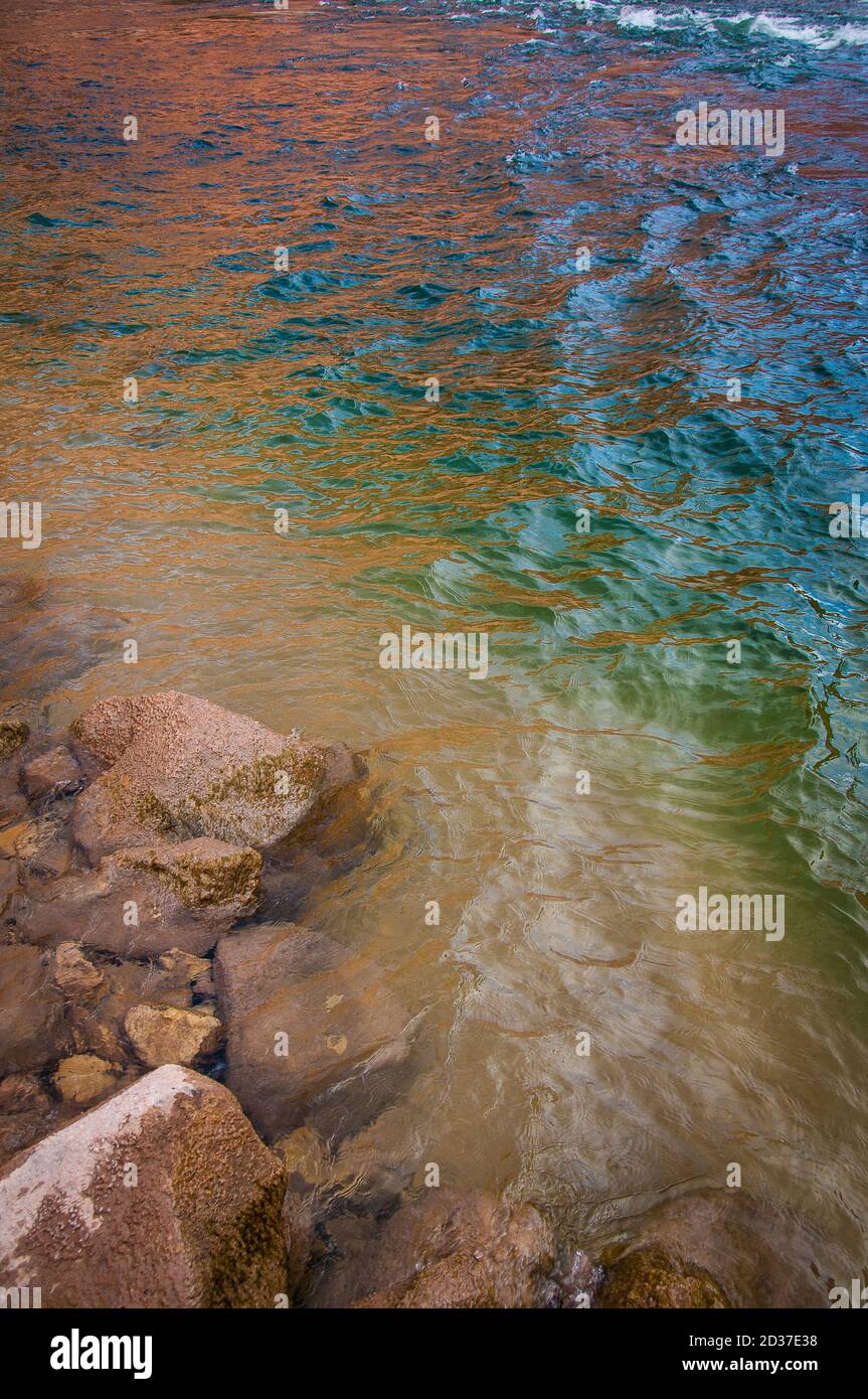 Reflections in the Colorado River in the Grand Canyon, Arizona Stock ...