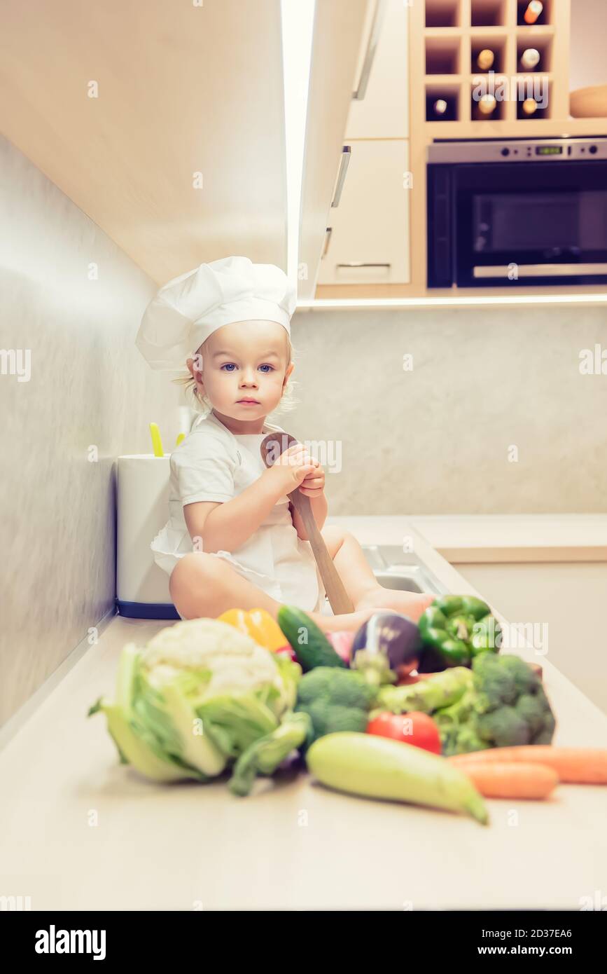 baby boy cooking