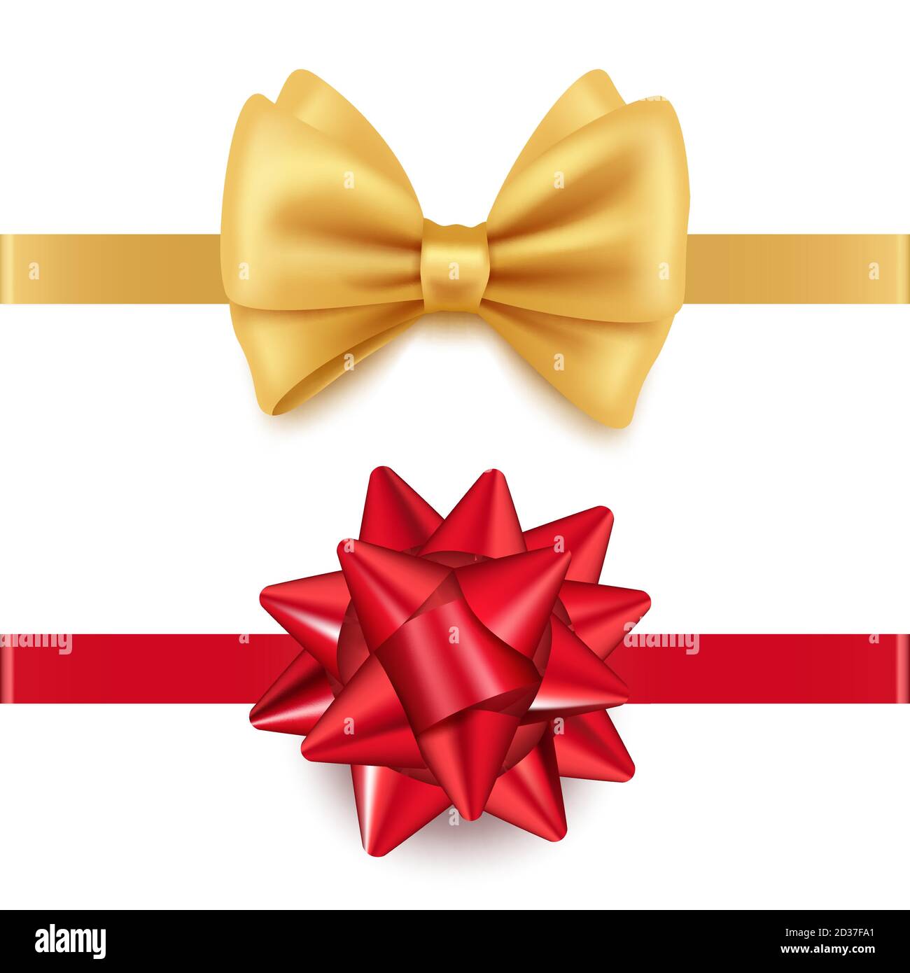 Decorative bows. Gift decoration colored symbols christmas ribbons holliday silk  bows decent vector collection set Stock Vector Image & Art - Alamy