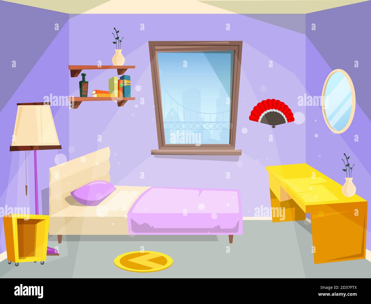 Room for girl. House bedroom for girl kid children cartoon vector  appartment Stock Vector Image & Art - Alamy