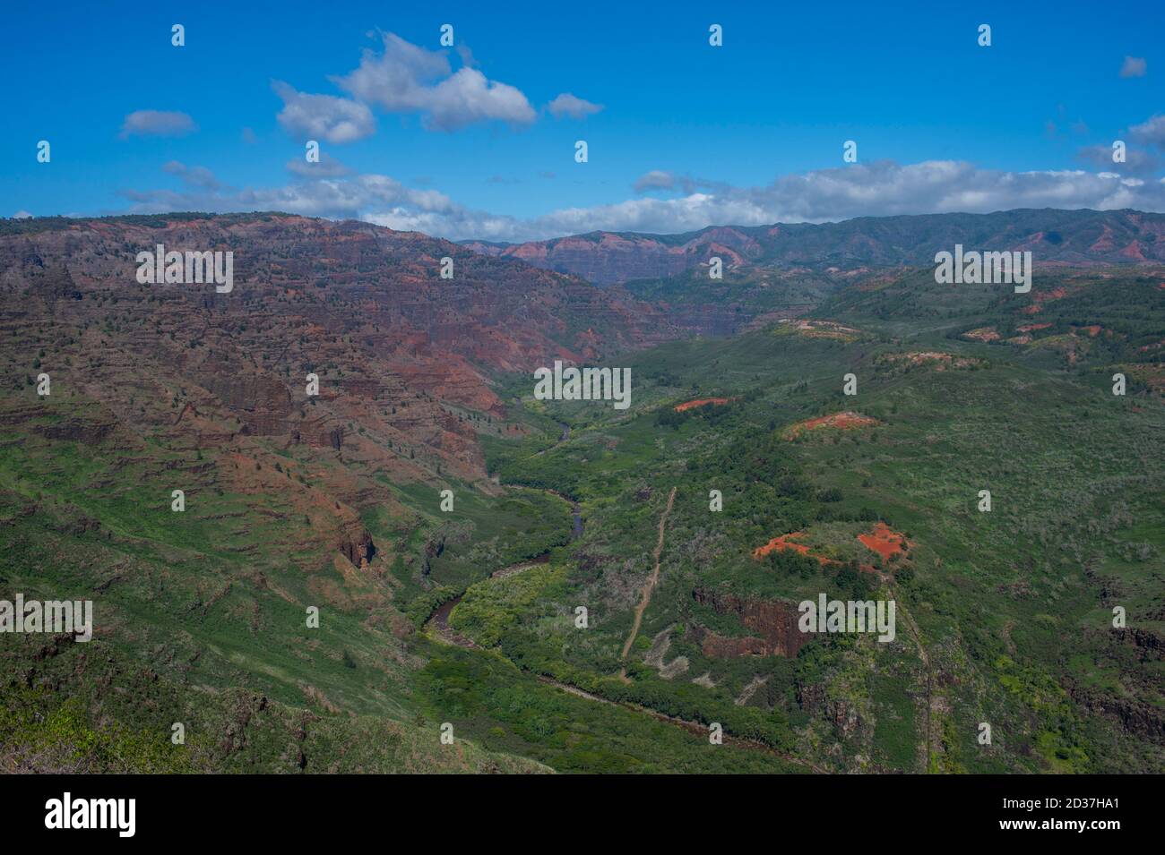 View of Waimea Canyon near Waimea on Kauai Island, Hawaii, USA. Stock Photo