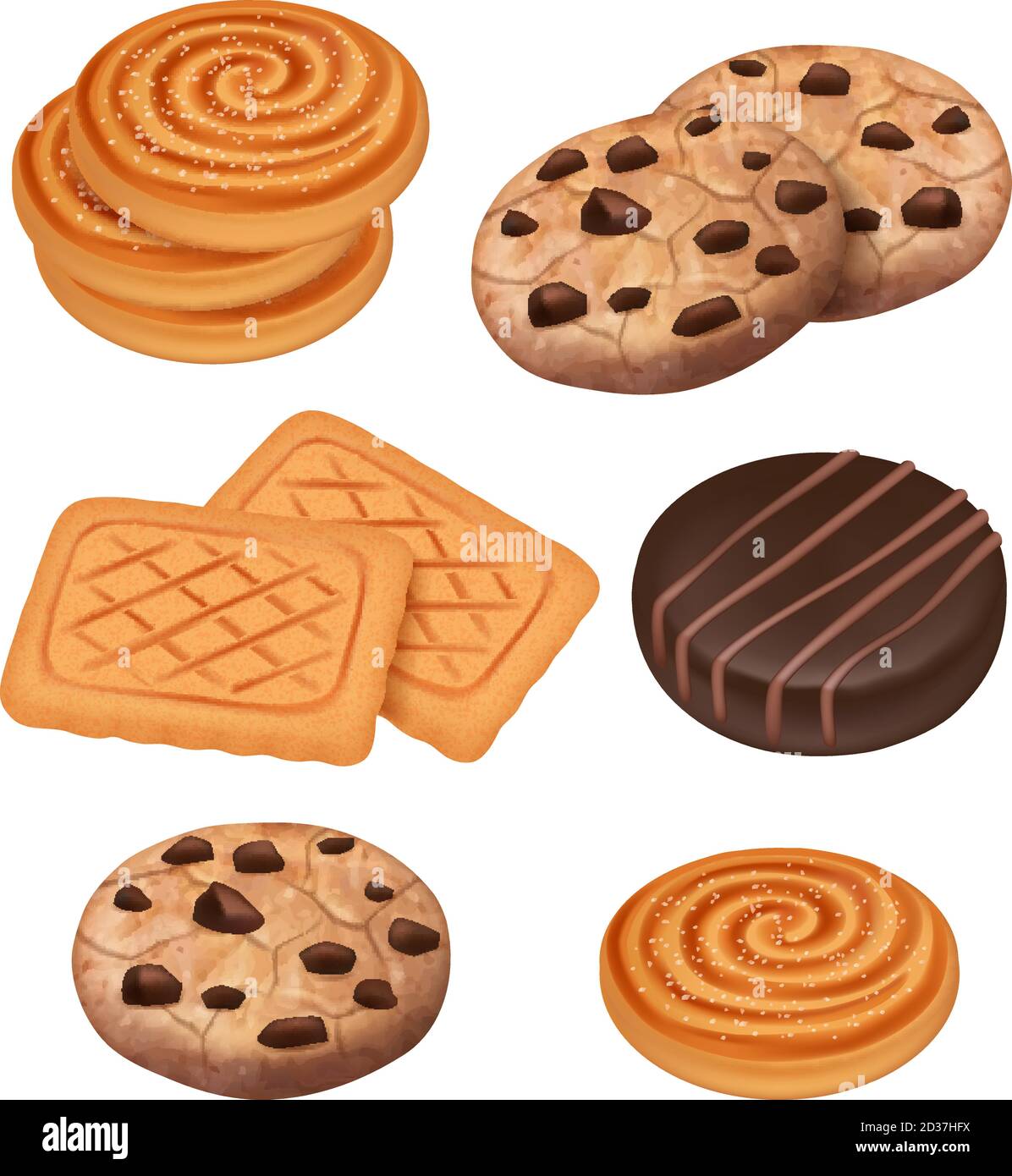 Pile of biscuits assorted Stock Vector Images Alamy