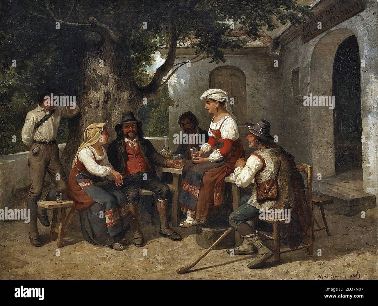 Nordenberg Bengt - Antica Osteria Del Mont Tesstacio - Swedish School - 19th  Century Stock Photo