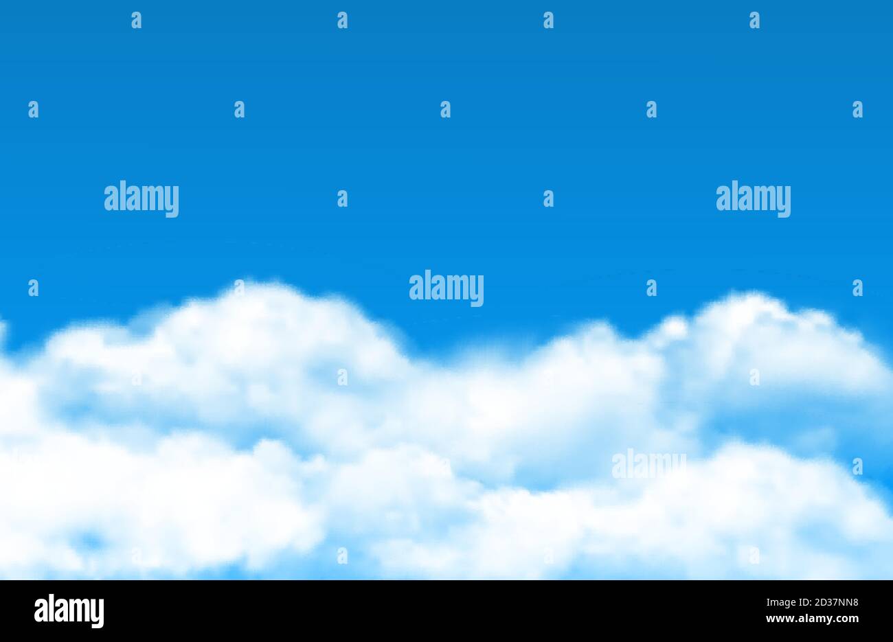 Cloud sky background. Vector realistic white clouds on blue sky Stock ...