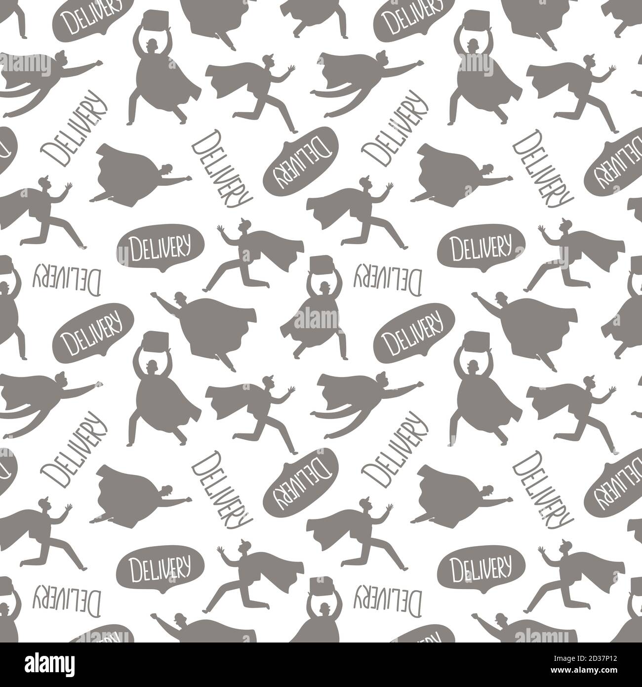 Fast delivery couriers silhouettes seamless pattern, vector illustration Stock Vector