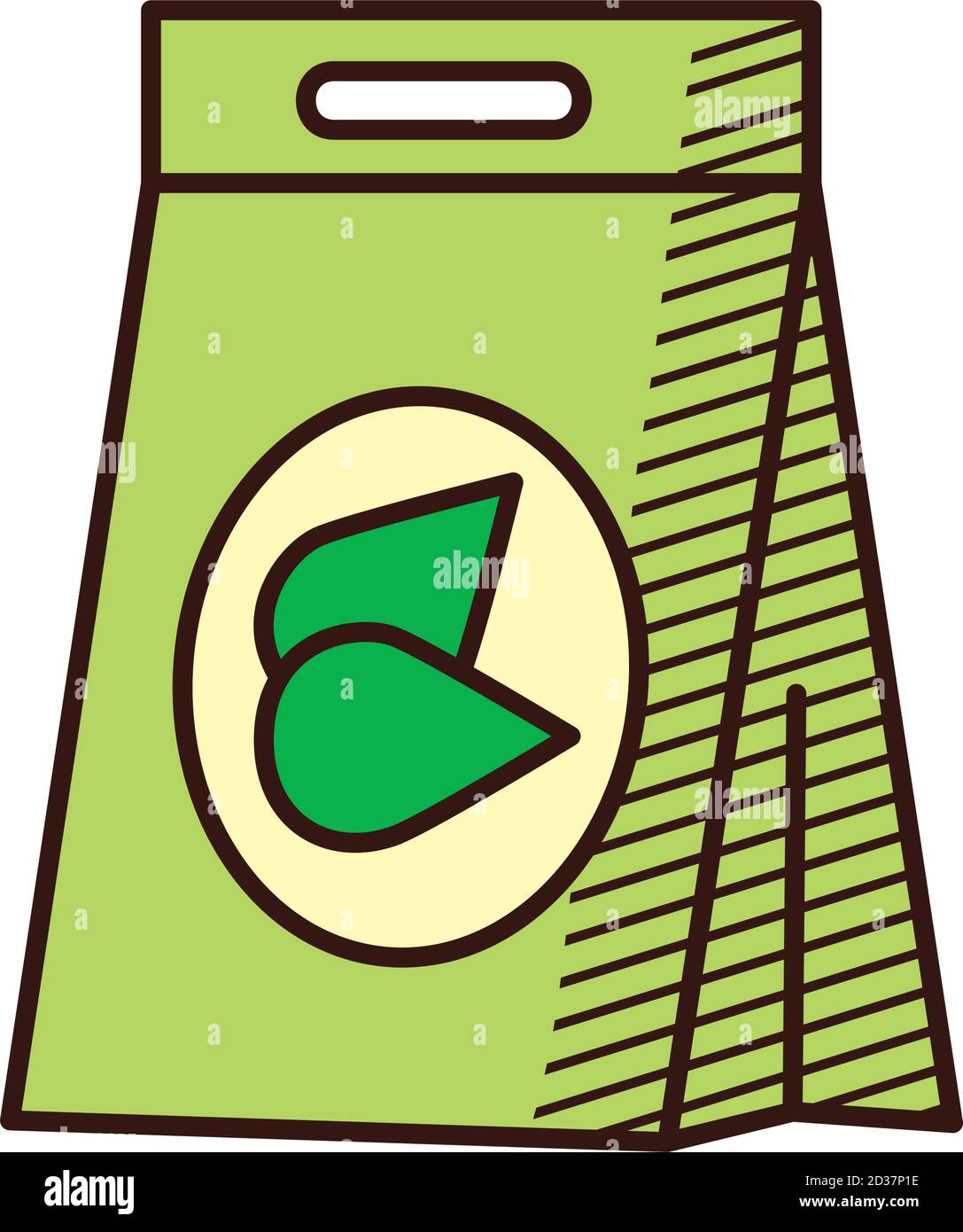 green tea bag icon over white background, hand draw style, vector ...