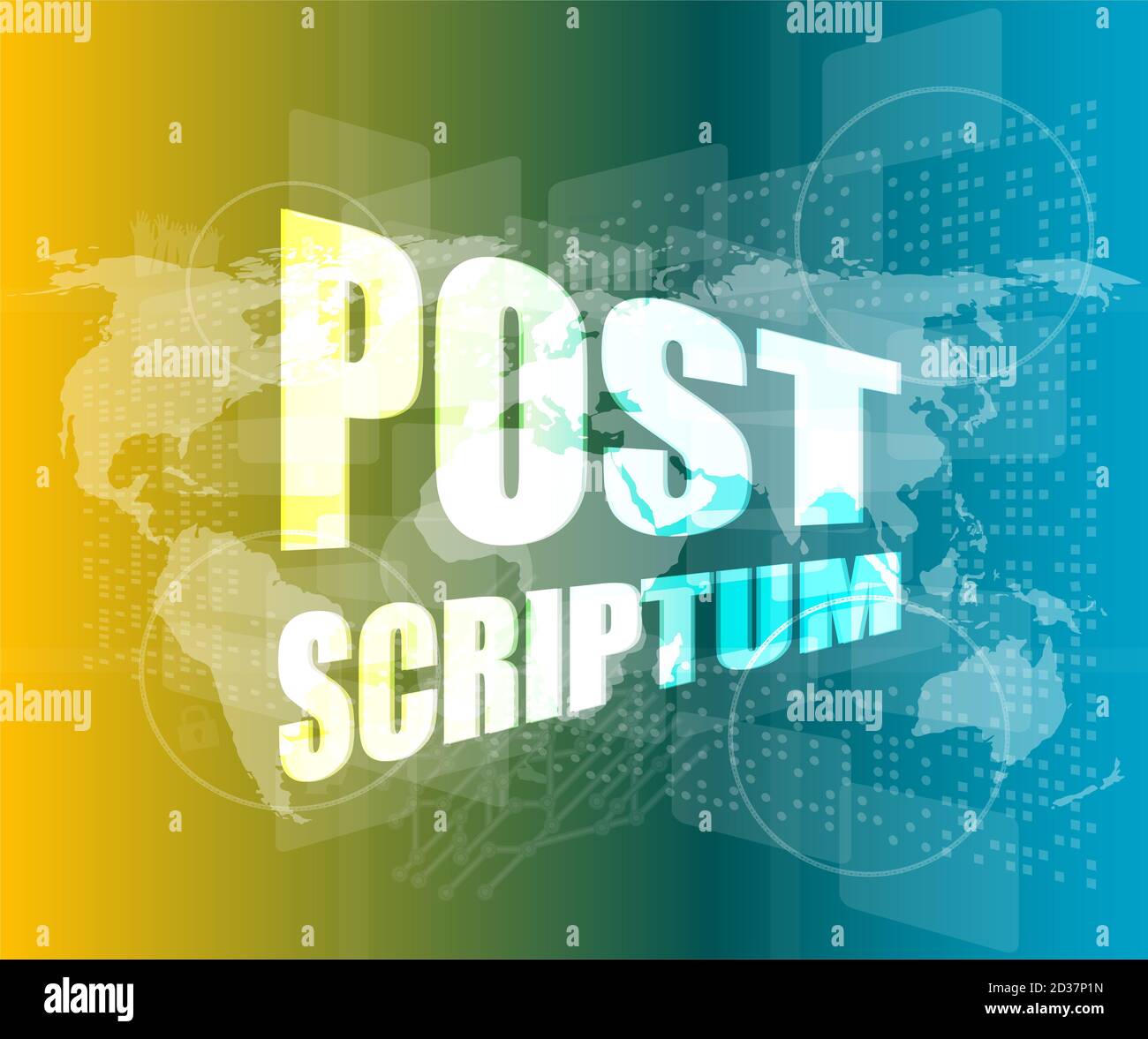 post scriptum on digital touch screen, business concept Stock Photo - Alamy