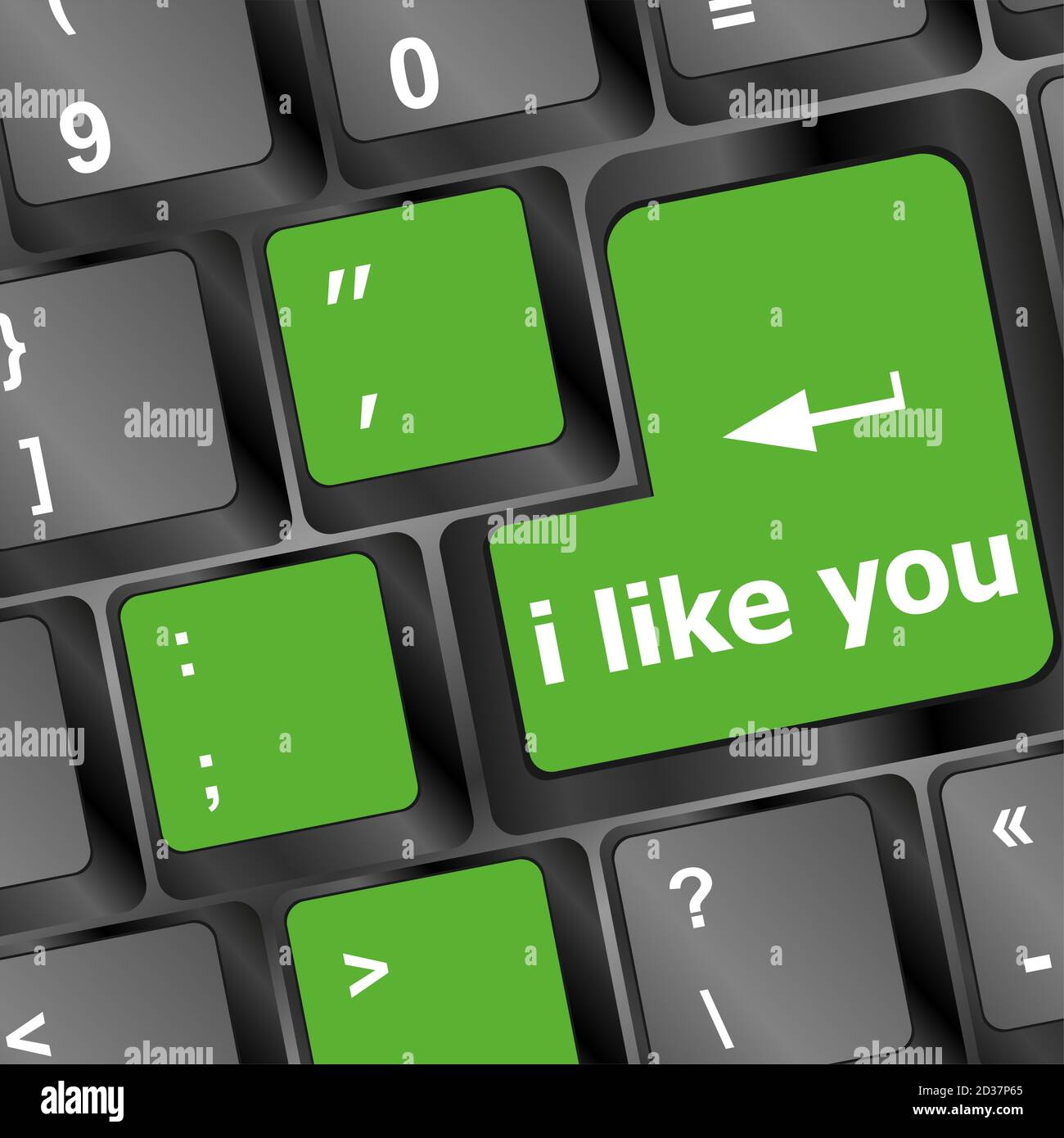 button keypad keyboard key with i like you words Stock Photo Alamy