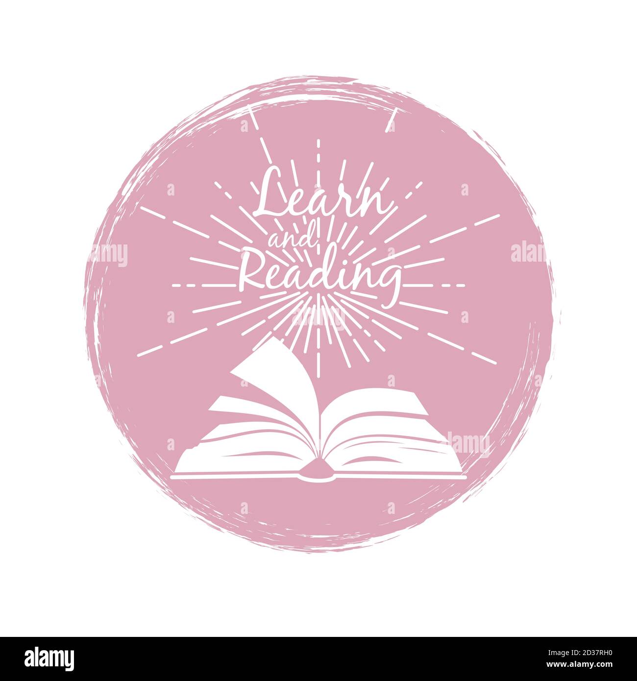 Learn and reading grunge label or badge vector design Stock Vector