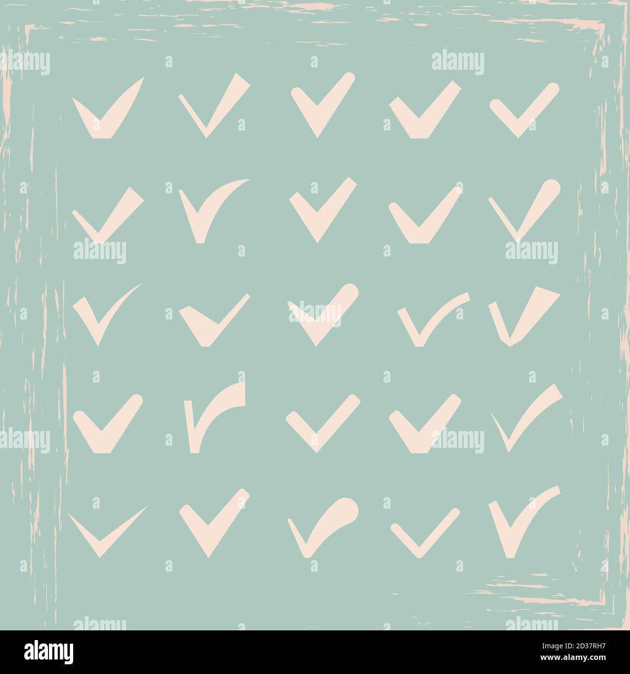 Vector confirm icons vintage style collection on blue background Stock Vector