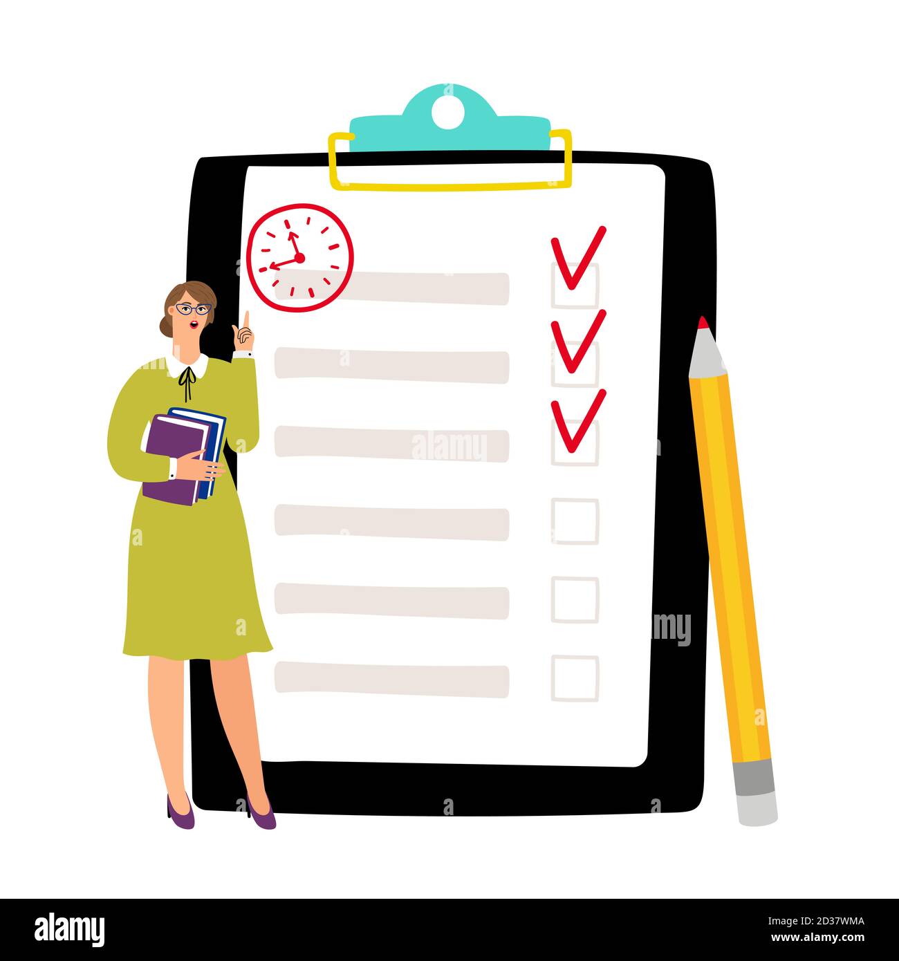 To do list concept. Undone checklist. Deadline, poor time management ...
