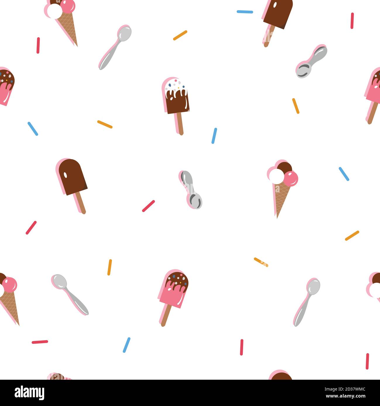 Ice Cream Seamless Pattern. Vector Illustration Stock Vector Image ...