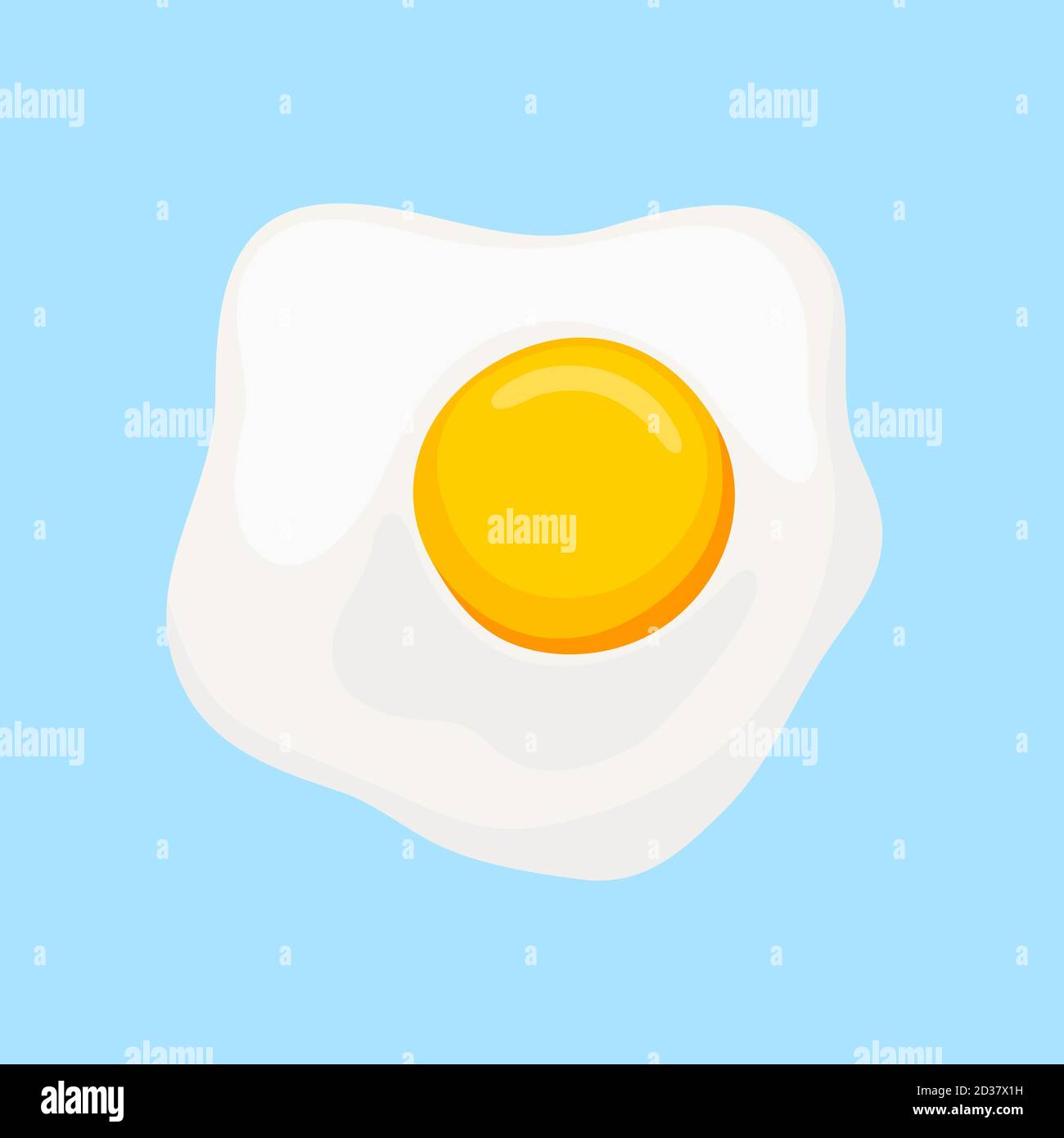 Scrambled eggs with yellow yolk top view. Yellow fried egg to breakfast