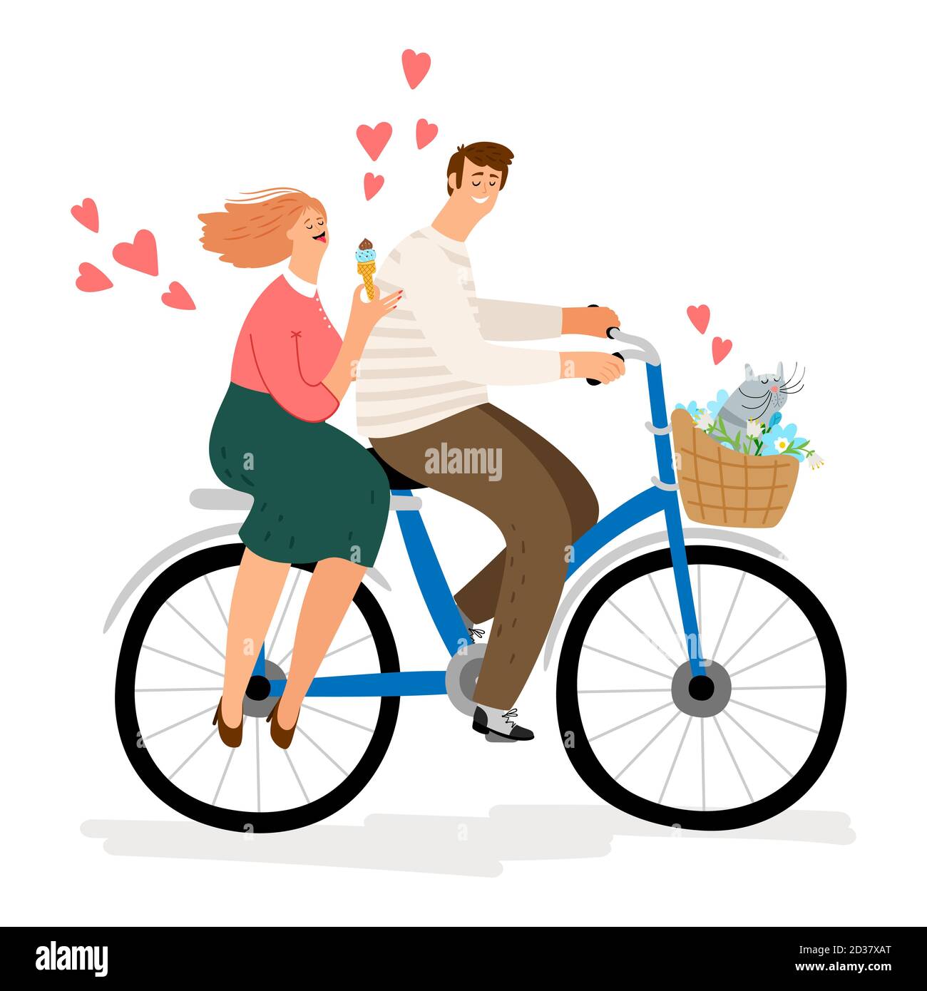 Couple in love riding bicycle vector illustration. Cartoon characters man woman cat. Young man and woman ride by bike Stock Vector Image & Art - Alamy Couple in love riding bicycle vector illustration. Cartoon characters man woman cat. Young man and woman ride by bike Stock Vector Image & Art - Alamy