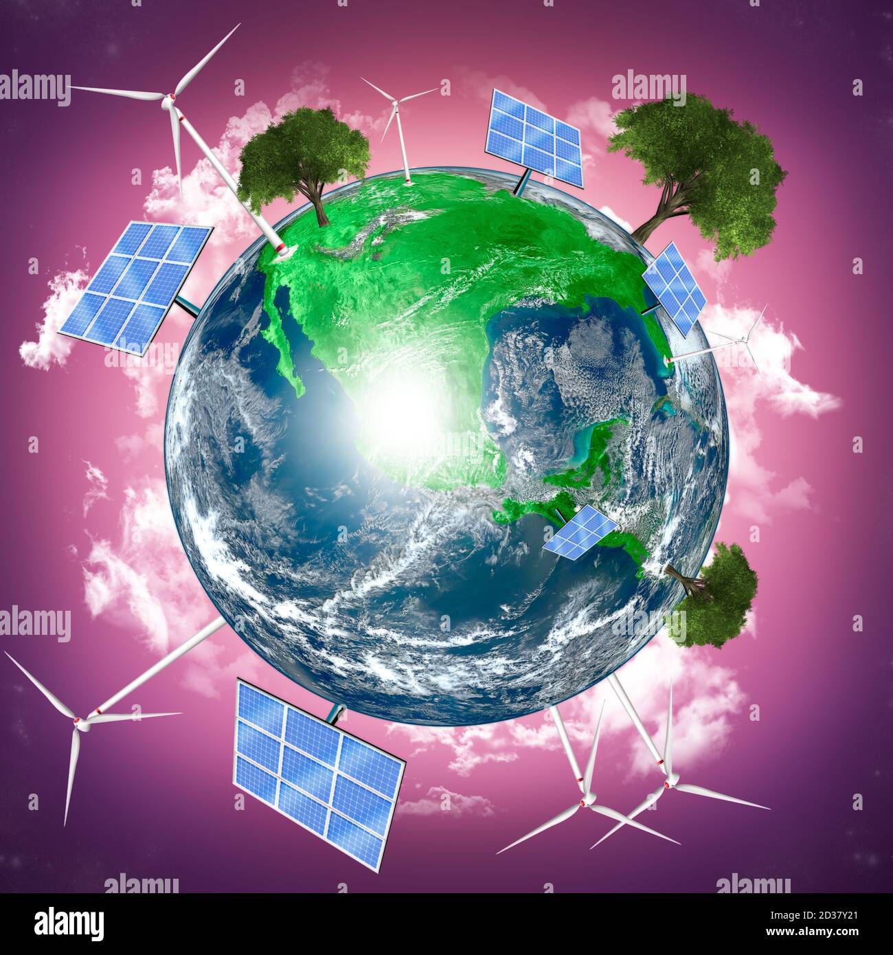 Save The Planet Earth Renewable Energy And Efficency Concept Green World Environmental Biodiversity Render 3d Stock Photo Alamy