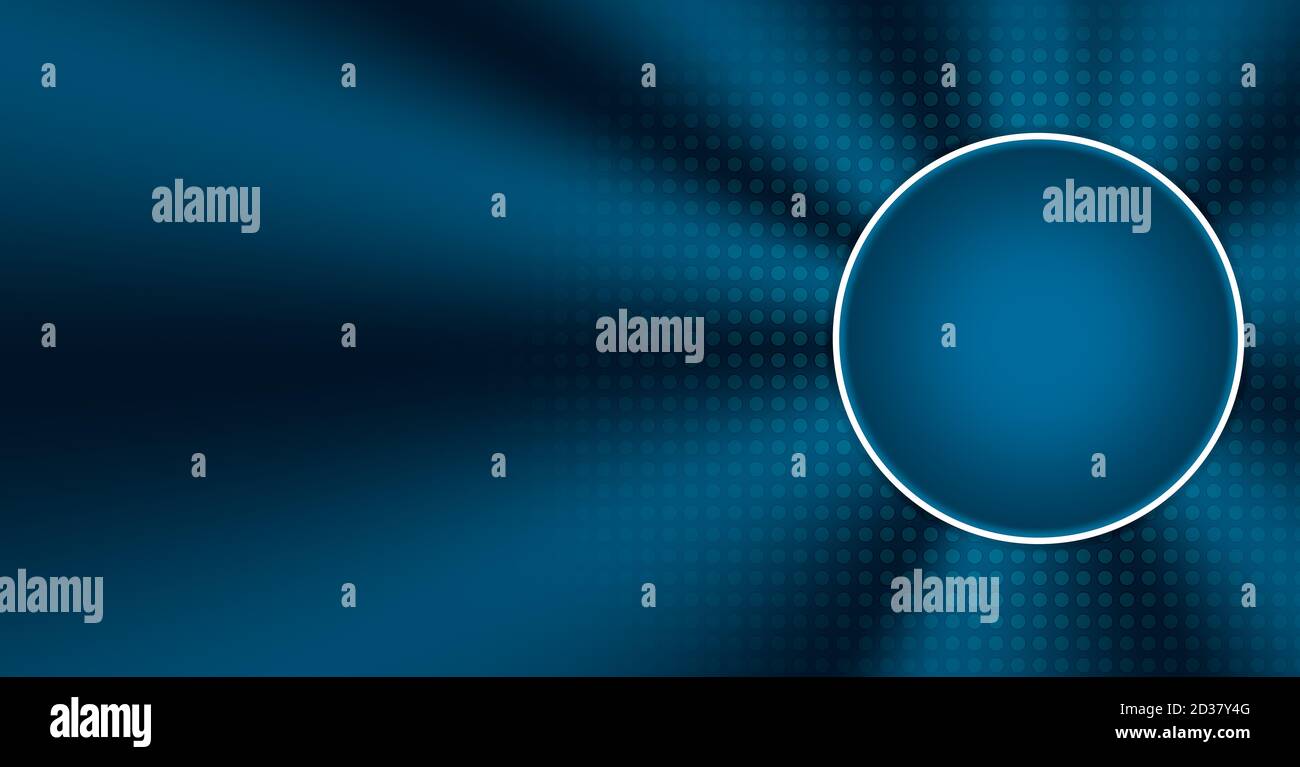 Blue background with circles, gradients and central circle for logo and text. Graphic Resource. Stock Photo