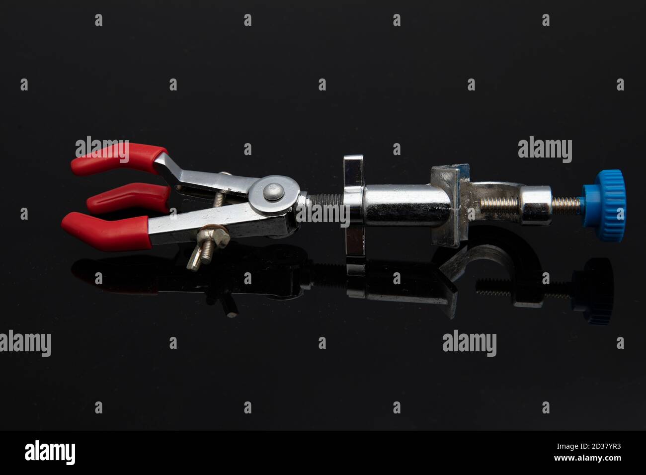 Clamp holder. Laboratory equipment. Condenser clamp, Used to hold the