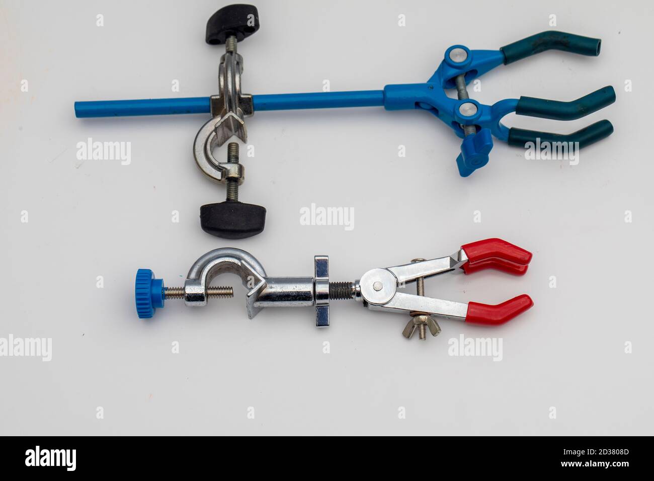 Clamp holder. Laboratory equipment. Condenser clamp, Used to hold the