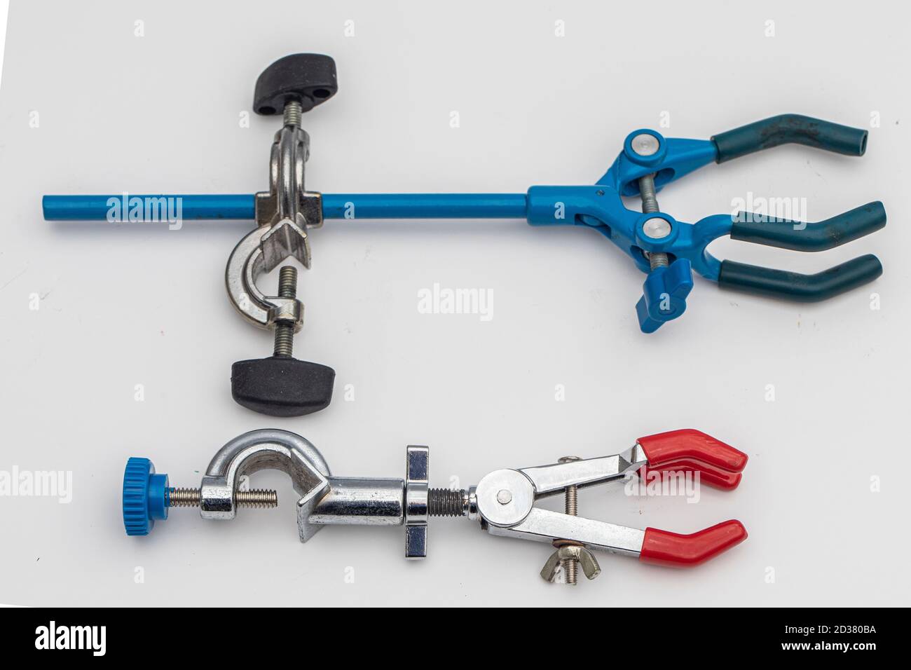 Clamp holder. Laboratory equipment. Condenser clamp, Used to hold the
