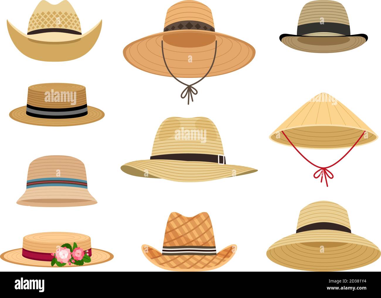 Conical farmers hats Stock Vector Images Alamy