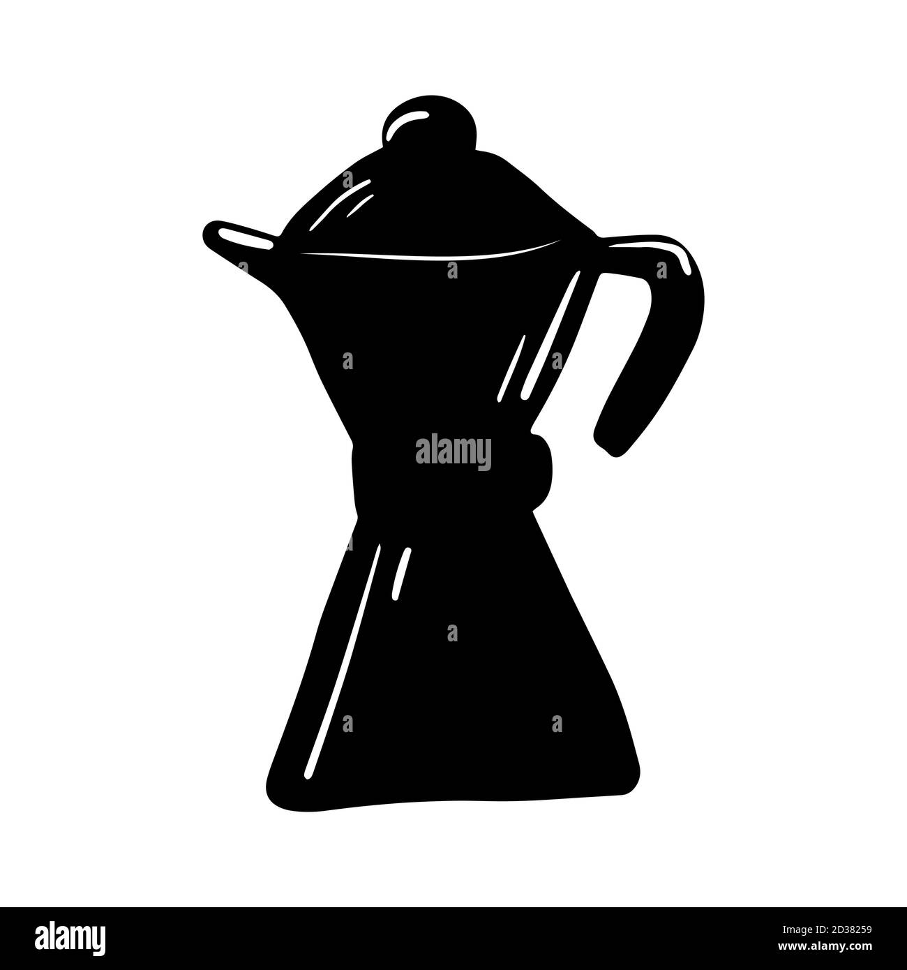 Icon of black geyser coffee maker Stock Vector