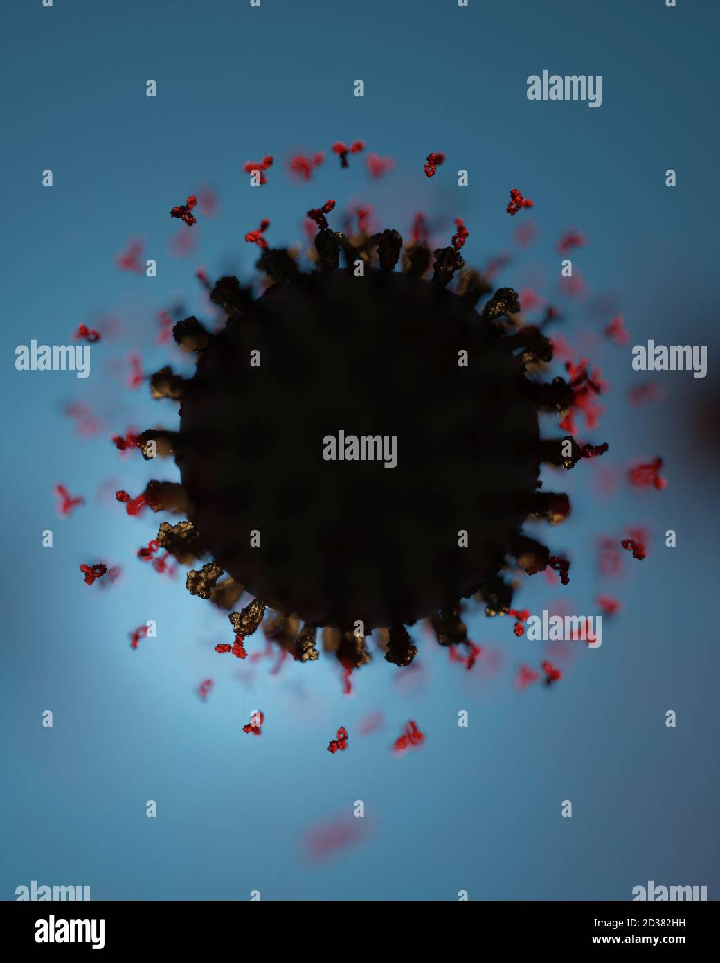 Cluster of human antibodies (igG and igM) attacking a Corona virus ...