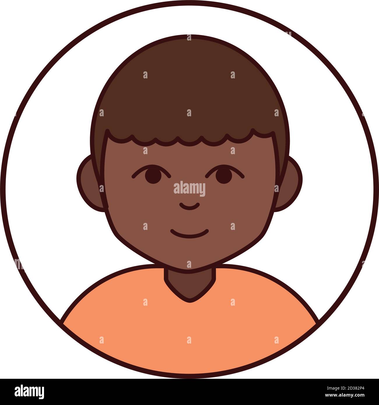 hindu boy cartoon character, round line icon vector illustration Stock ...