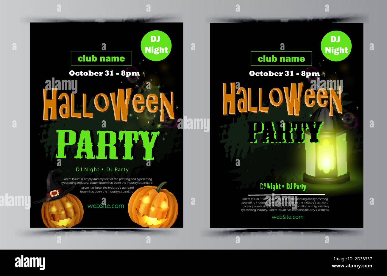 Halloween party flyer set vector Stock Vector Image & Art - Alamy
