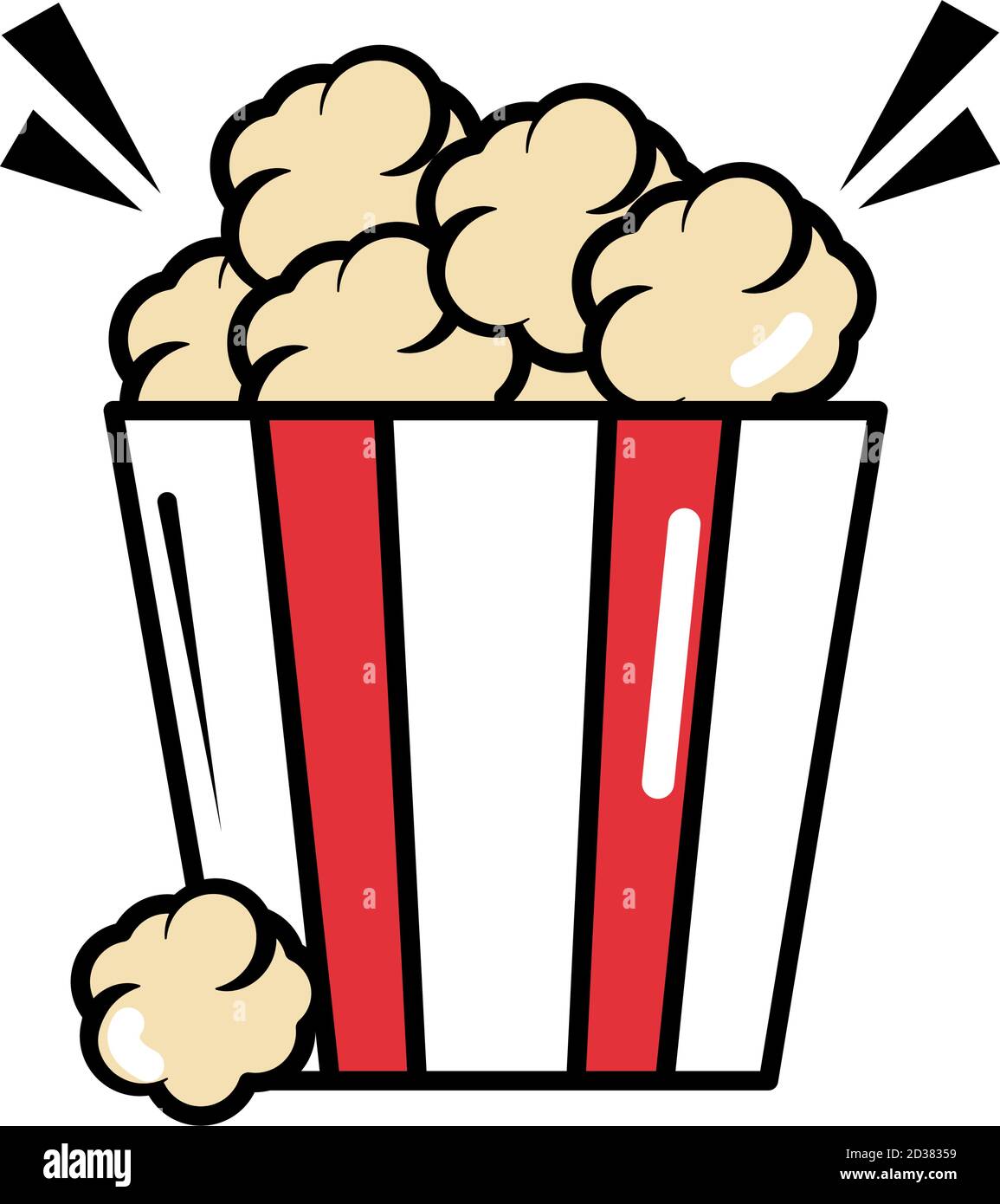 popcorn food pop art comic style, flat icon vector illustration Stock