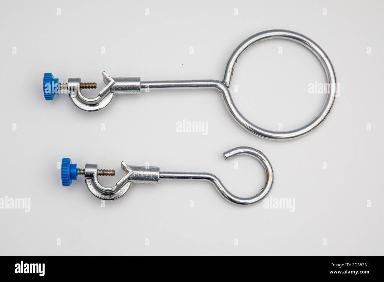 Clamp holder. Laboratory equipment. Ring clamp are used to place