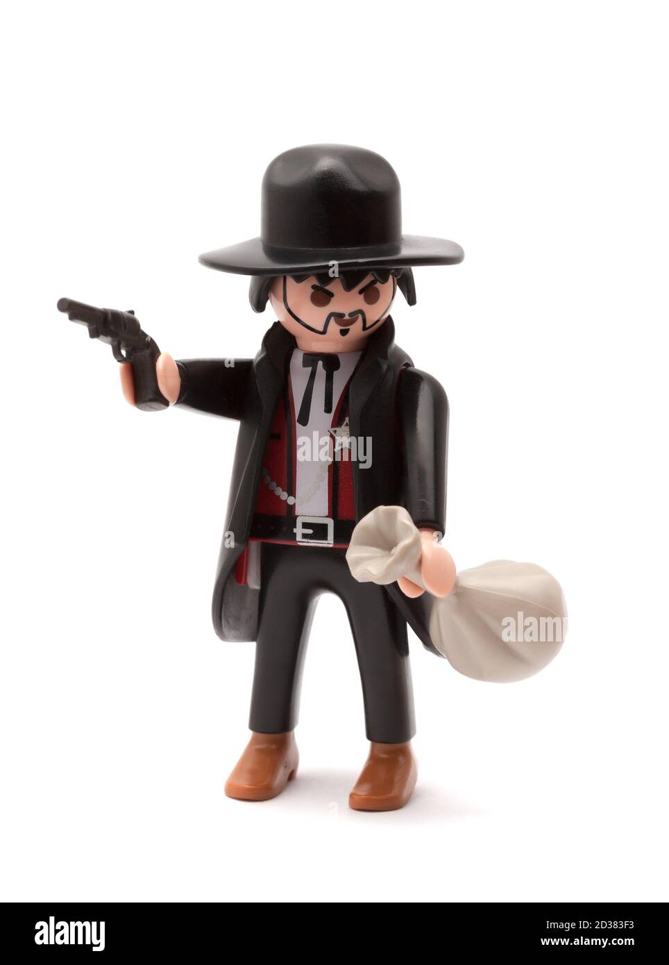 Playmobil Western Thief Figure isolated on white background Stock Photo