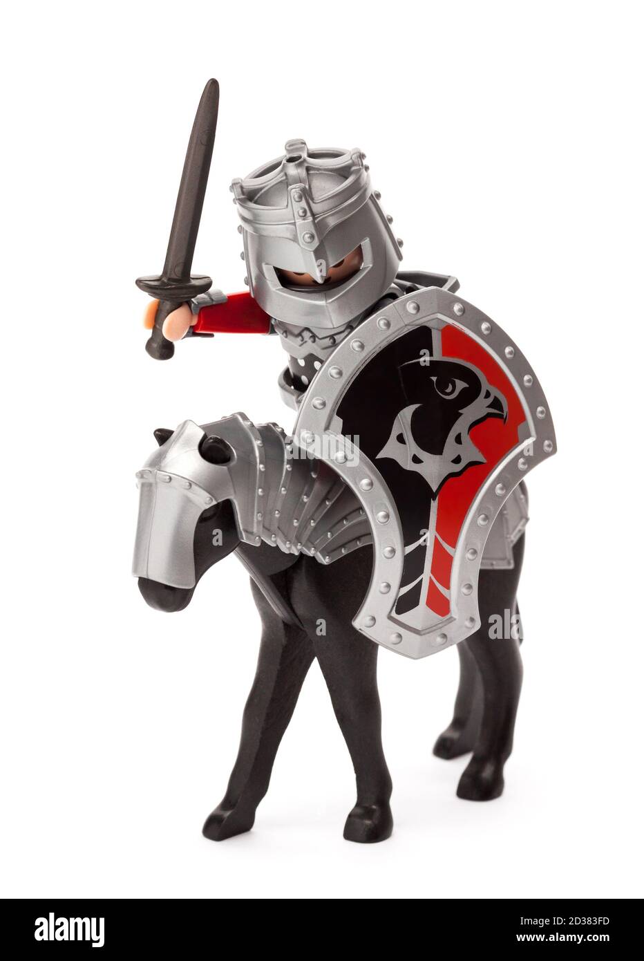 Toys Toys & Hobbies Playmobil Horse Animal With Armour & Red Saddle