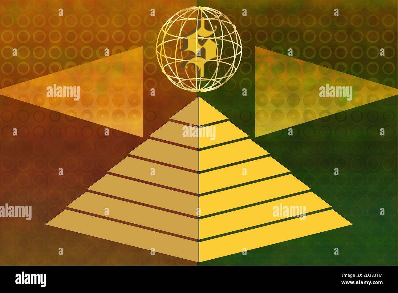 An abstract 3d pyramid shape background image. Stock Photo