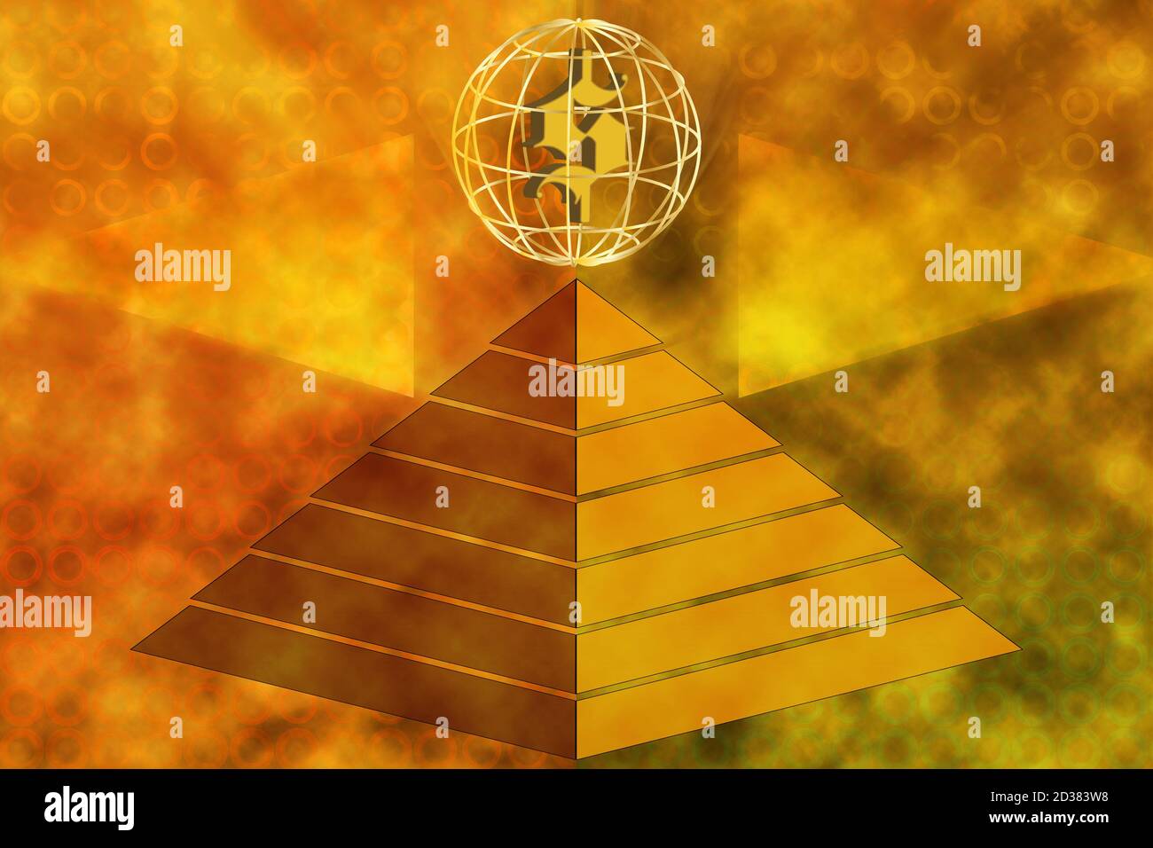 An abstract 3d pyramid shape background image. Stock Photo