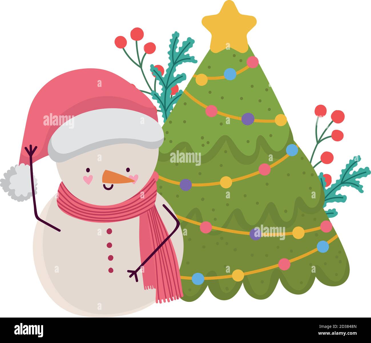 Christmas Berry Tree Stock Vector Images Alamy