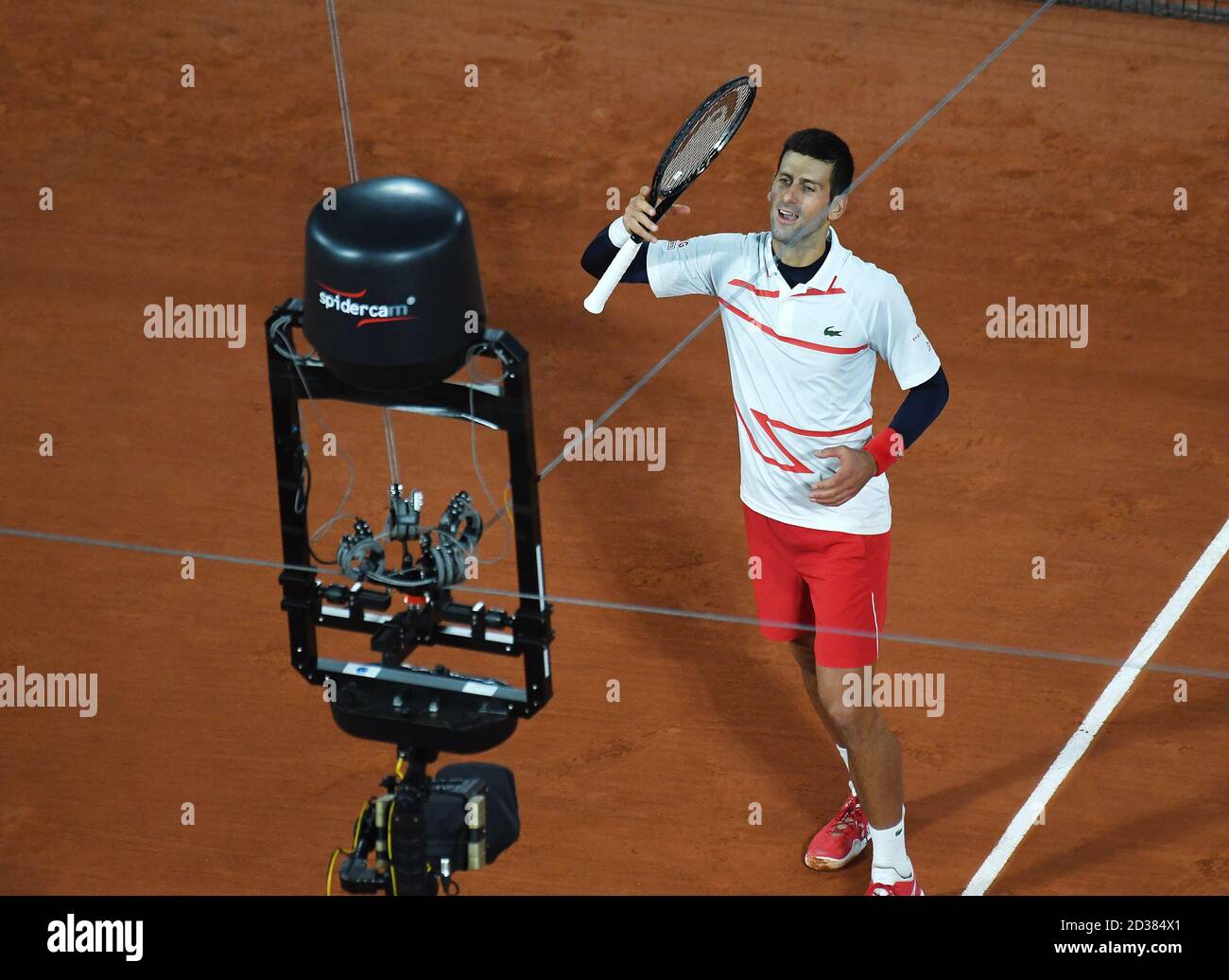 Paris France 07th Oct 2020 Roland Garros Paris French Open 2020 Day 11 071020 Novak Djokovic Srb Poses To Spidercam After Quarter Final Match Credit Roger Parker Alamy Live News Stock Photo Alamy