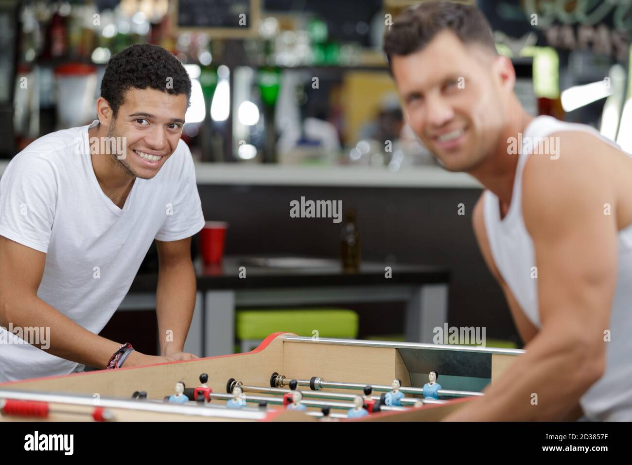 table football soccer game kicker Stock Photo Alamy