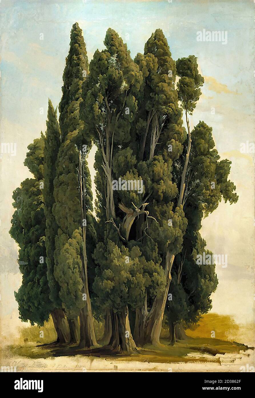 Palm Gustaf Wilhelm - Cypresses (Study) - Swedish School - 19th Century ...