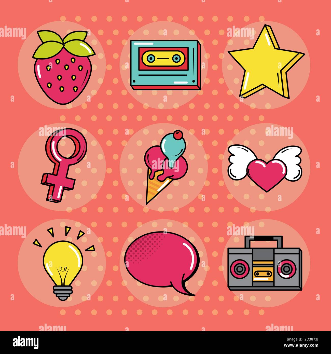 Pop art boombox Stock Vector Images - Alamy