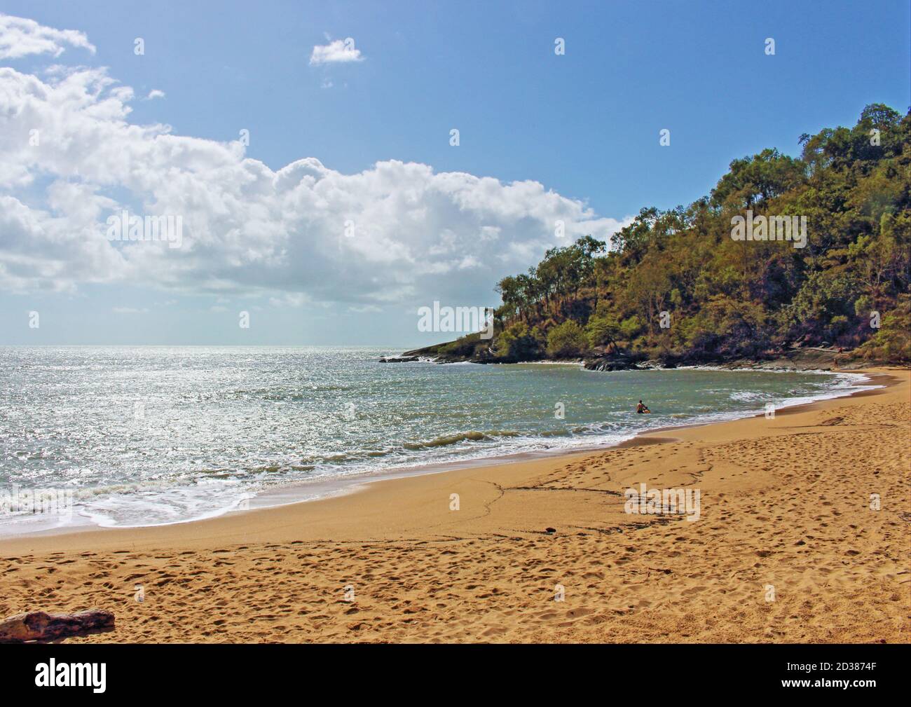 Southern corner of Trinity Beach with its morning shine going on Stock Photo