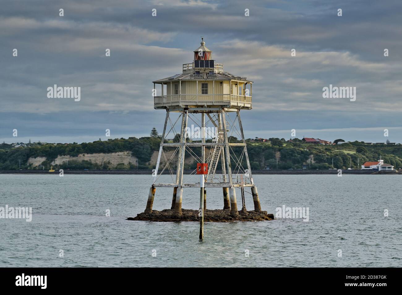 Bean Rock Lighthouse in Waitemata Harbour Stock Photo - Alamy