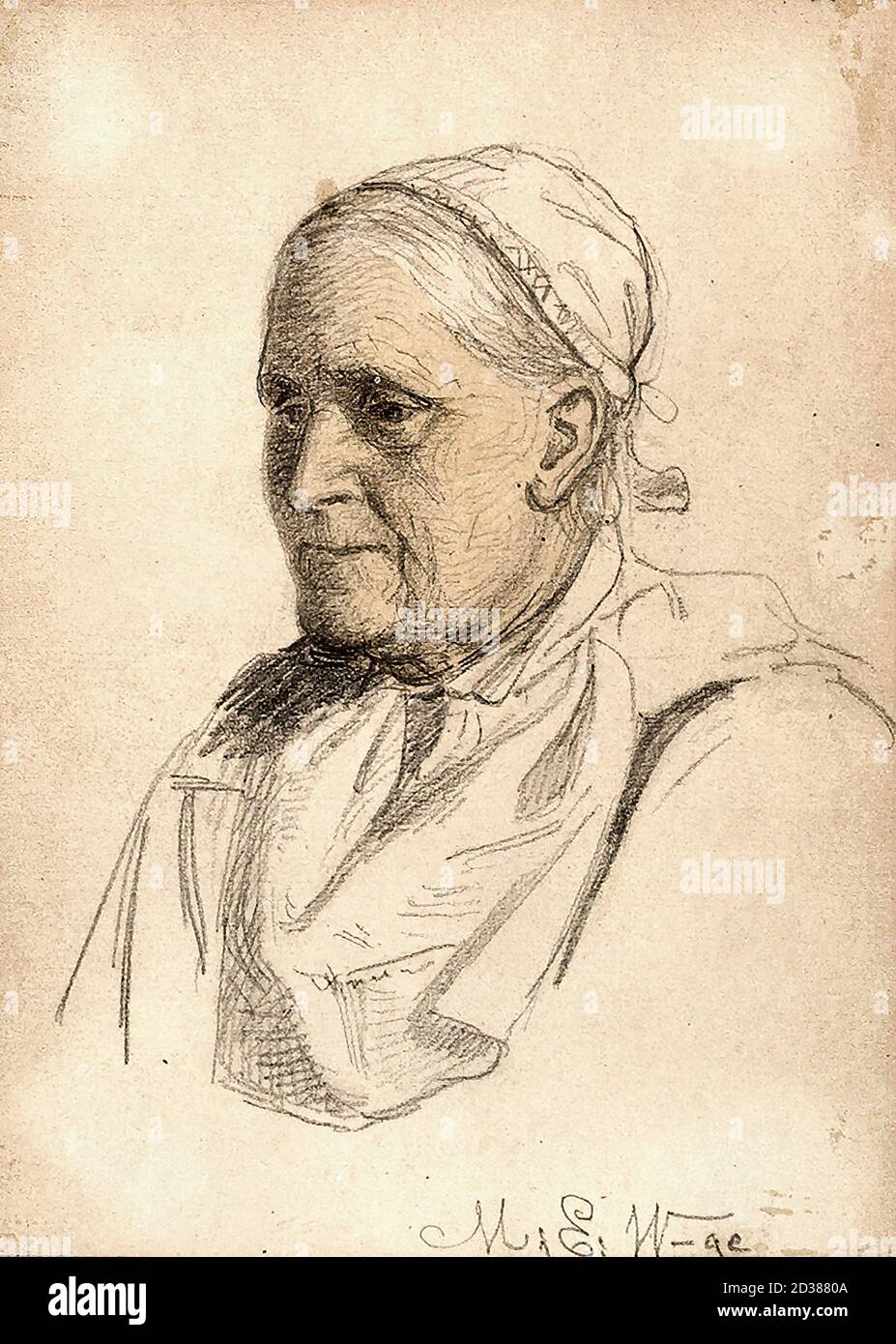 Winge Marten Eskil - Kvinna I Profil - Swedish School - 19th  Century Stock Photo