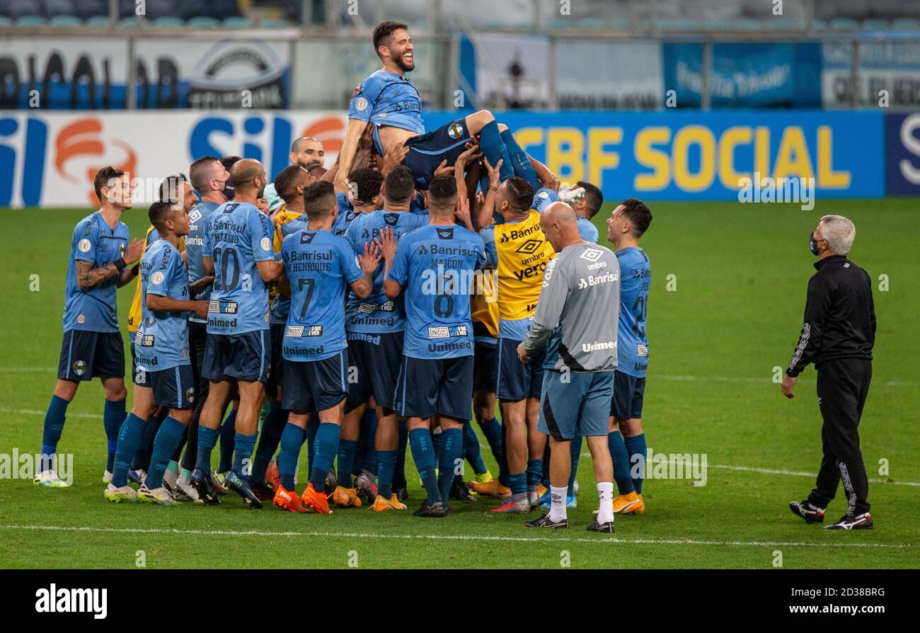 Porto Alegre Brazil 07th Oct 2020 Gremio X Coritiba Play A Valid Match For The Fourteenth Round Of Serie A Of The Brazilian Championship 2020 Match Held This Wednesday Night 07 At