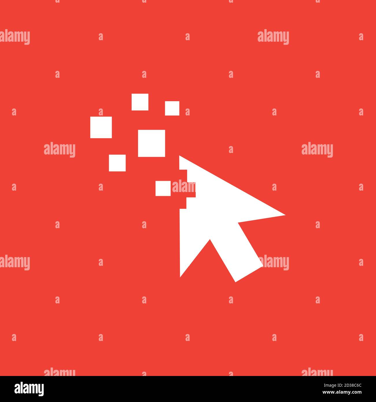 Mouse Cursor Icon On Red Background. Red Flat Style Vector Illustration ...