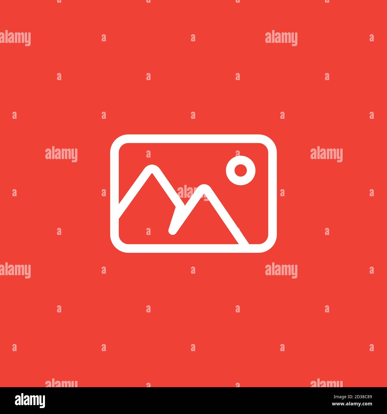 Photo Line Icon On Red Background. Red Flat Style Vector Illustration ...