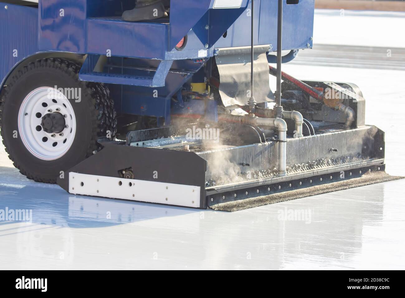 special machine for cleaning ice on an ice rink at work. Transport