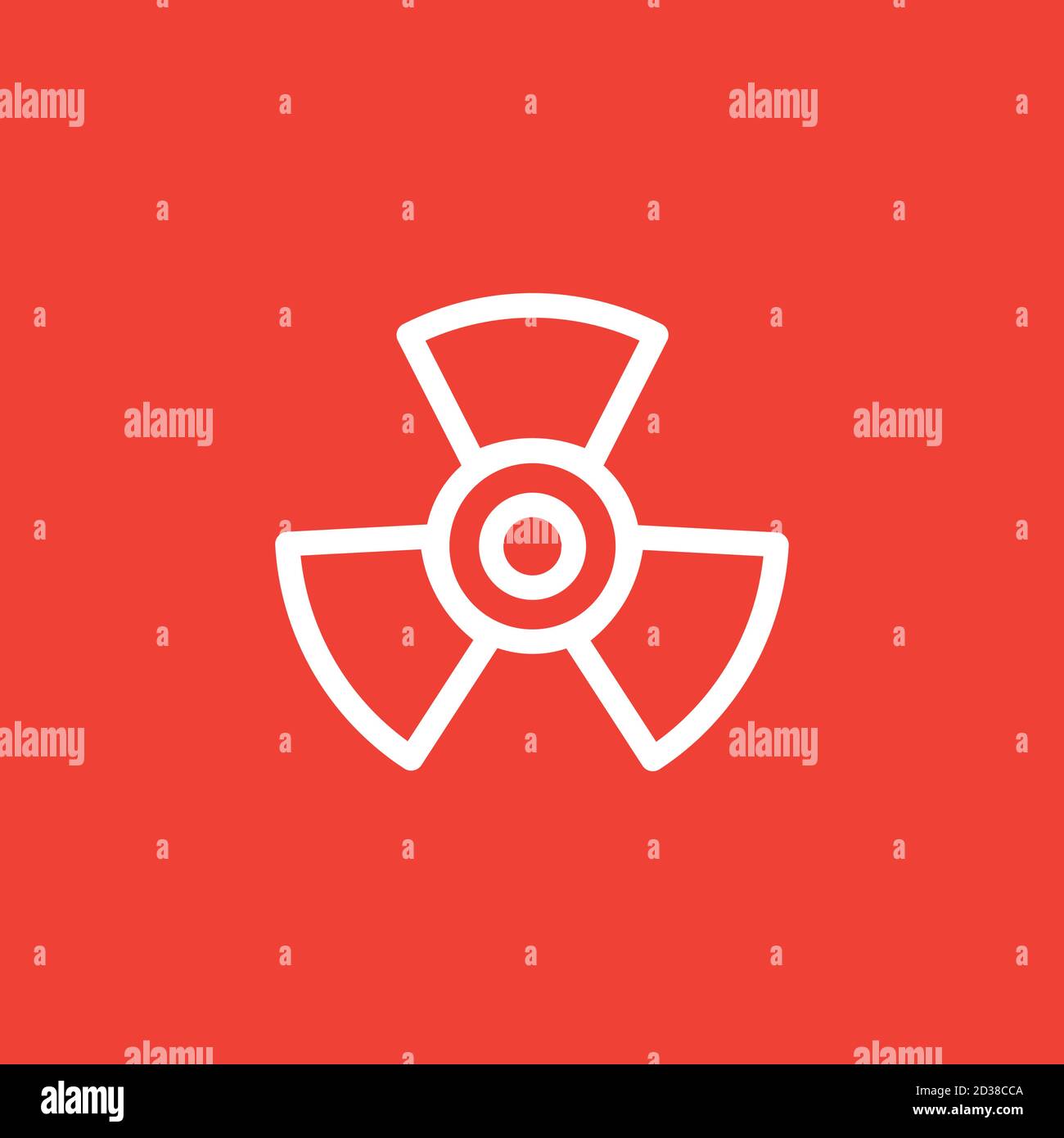Propeller Line Icon On Red Background. Red Flat Style Vector Illustration. Stock Vector